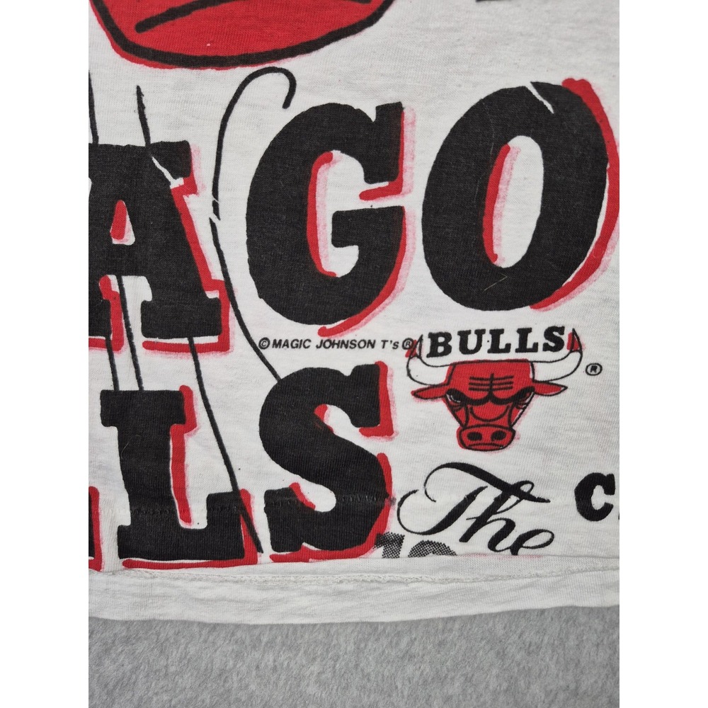 Vntg Chicago Bulls 1993 Champions Magic Johnson Ts T-shirt Size XL Single Stich - Picture 7 of 10